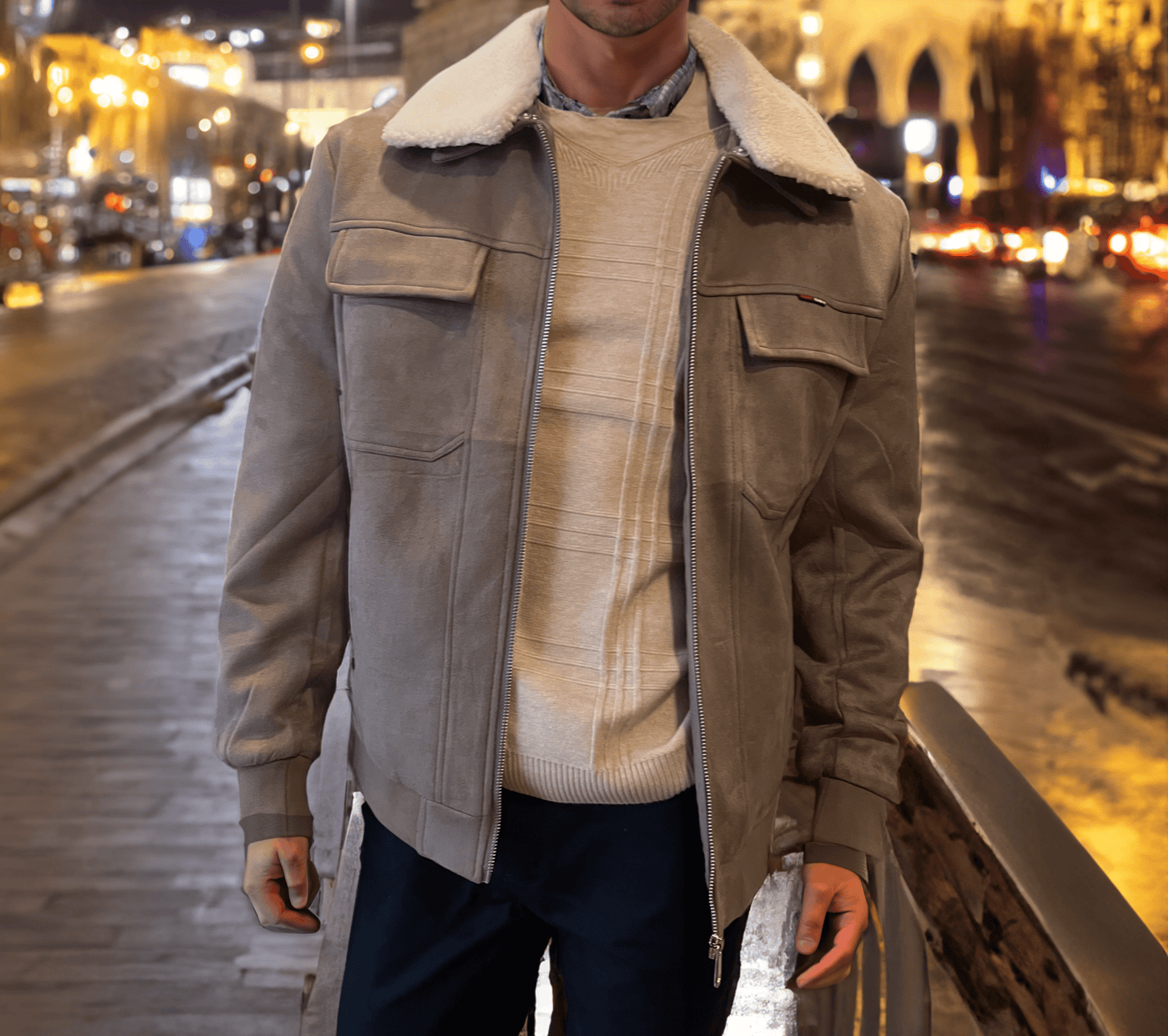 Chaqueta beisbolera azul para hombre – AUGUST